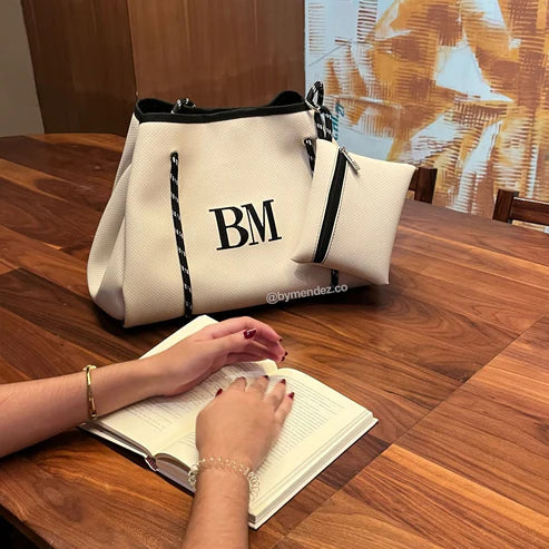 Bolso Tote Bag Beige | Personalizado con Iniciales