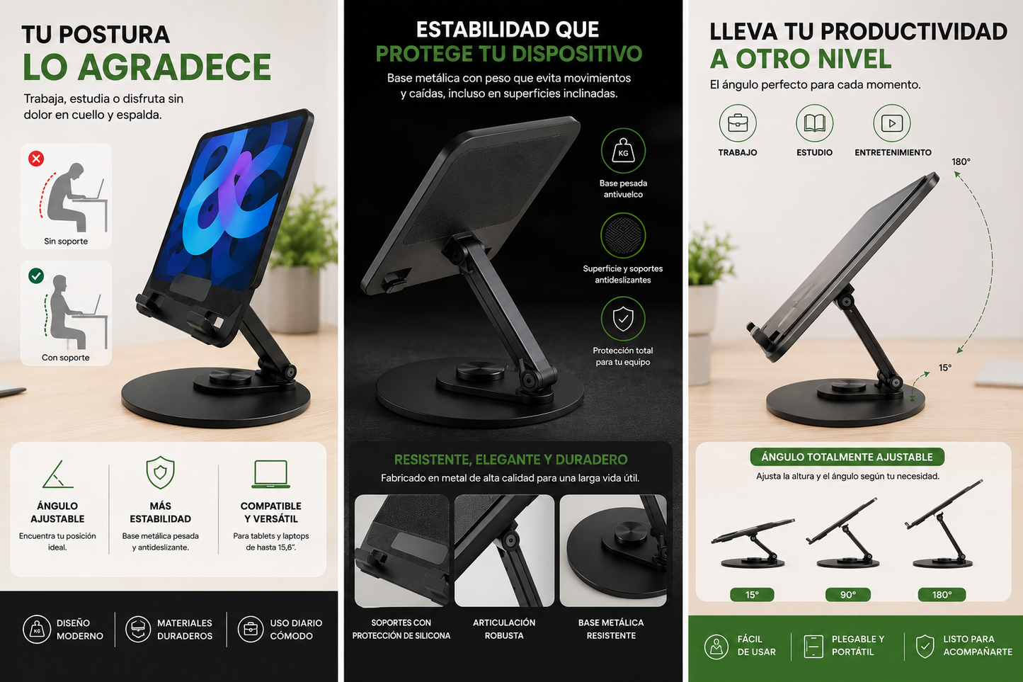 Soporte Ergonómico Premium para Tablet y Laptop