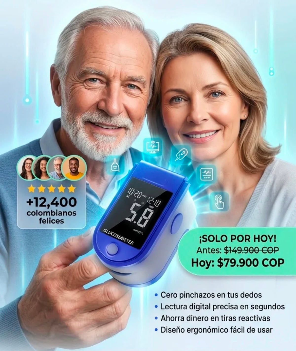GlucoPulse™ Original | sin punciones ni agujas