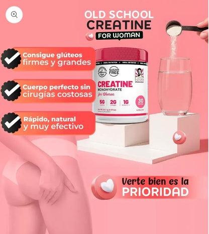 Creatina Monohidratada para mujeres - Fuerza, Energía y Rendimiento en cada dosis.
