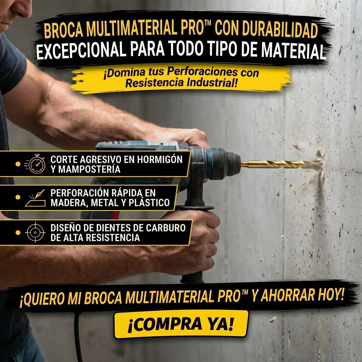 Broca Multilateral Pro™ kit de 5 brocas De Alta Durabilidad Excepcional Para Todo Tipo De Material