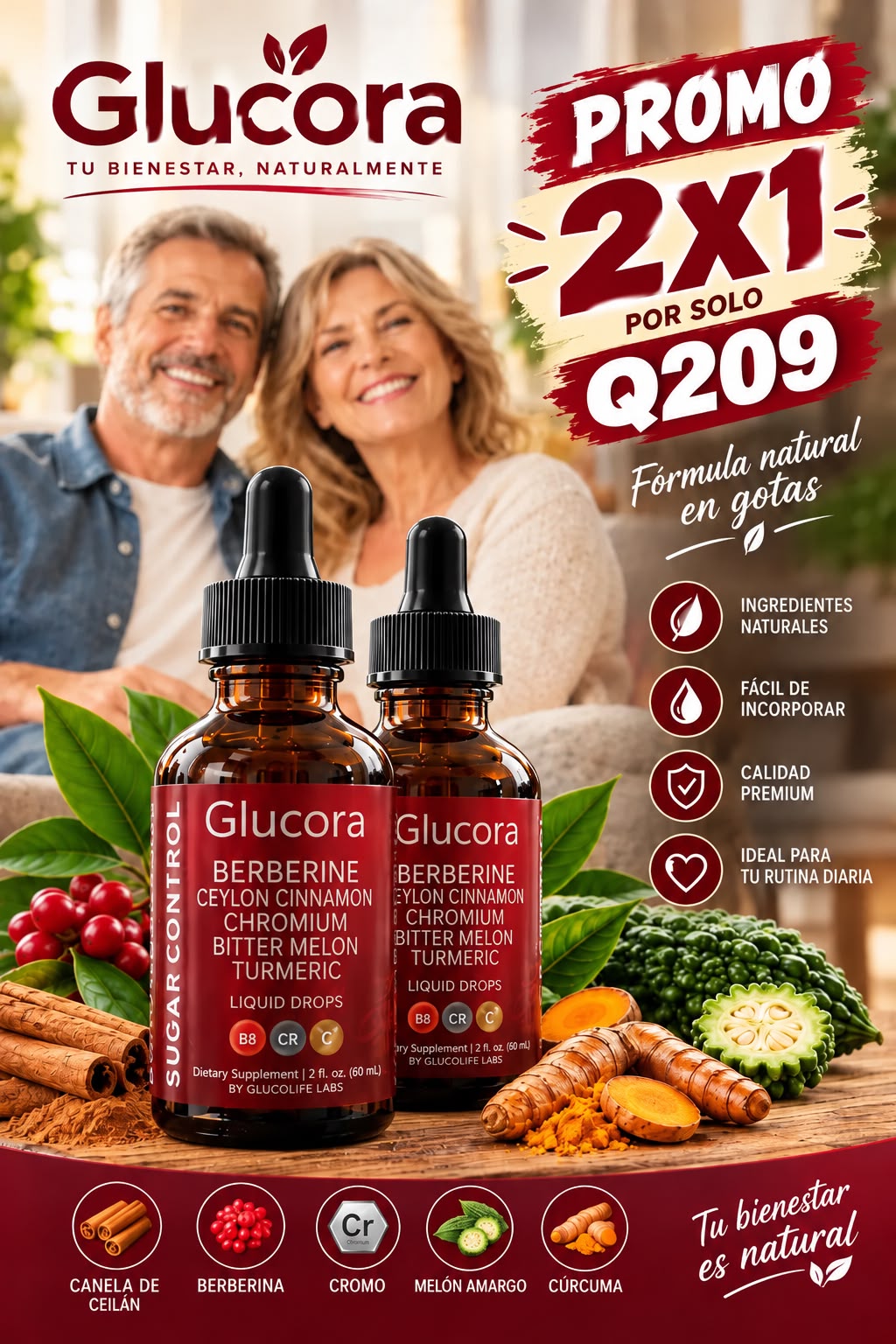 2x1 GLUCORA ⚡ Dile adiós al azúcar y diabetes. ORIGINAL