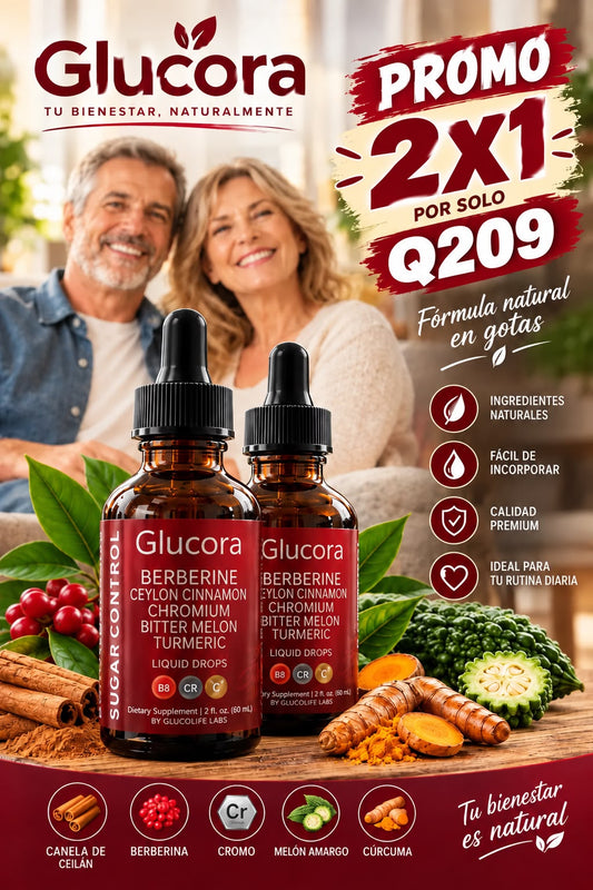 2x1 GLUCORA ⚡ Dile adiós al azúcar y diabetes. ORIGINAL